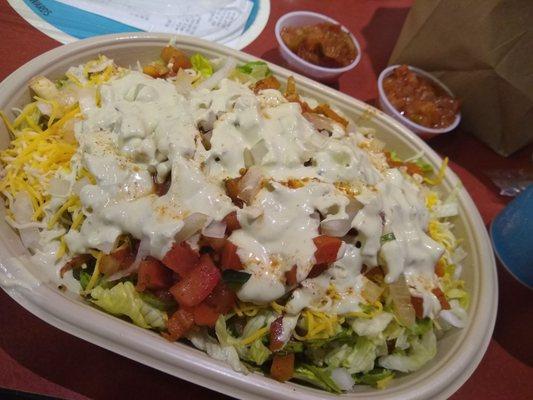 Welcome to Moe's!! Tofu Salad.