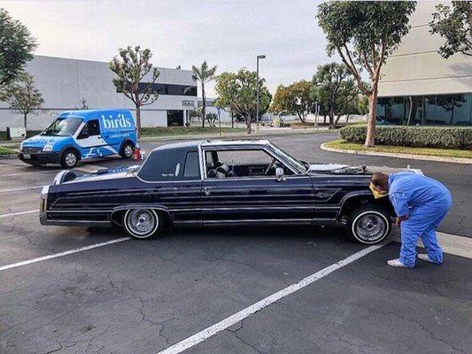 Birds Detail services a beautiful classic Cadillac.