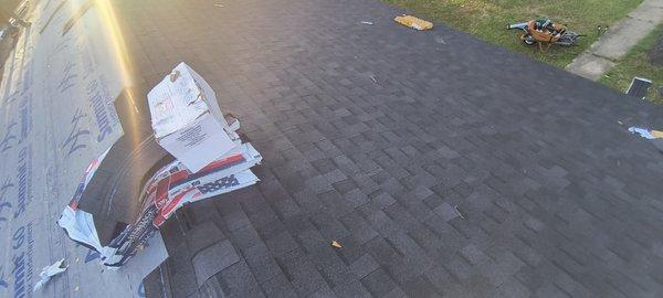 We gave the home owner a 30 year shingle at a 25 year shingle price.