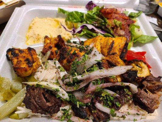 Steak & chicken kabob combo