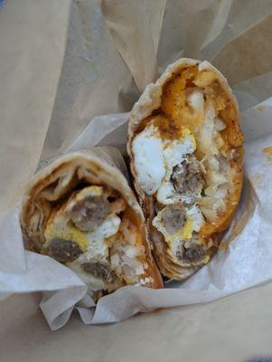 Sausage hash burrito