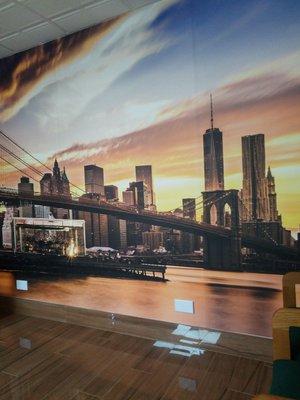 The skyline wallpaper. If you see this in the waiting area, you're in the right place.