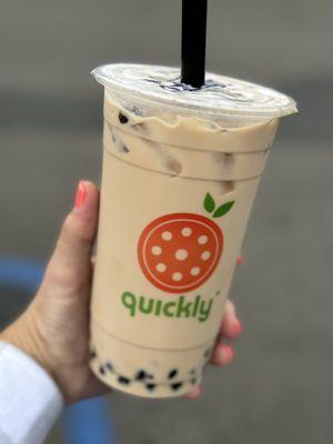 Milk tea with honey boba