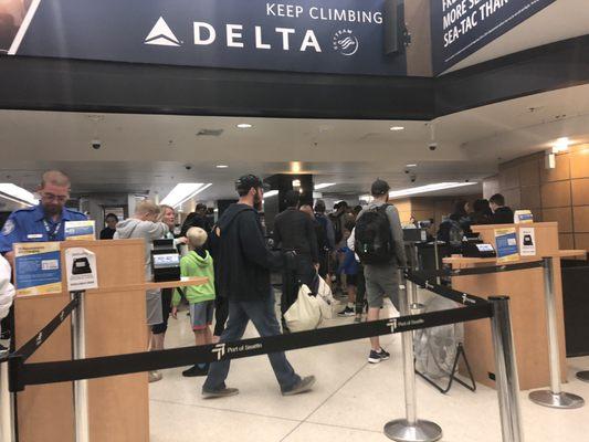 Big line at TSA Checkpoint.  Luckily I had TSA Pre  - Hardly any line.