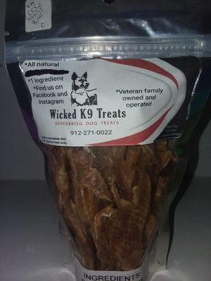 All natural dog treats, your dog will love them.  We have chicken, liver, sweet potatoes and pug ears.