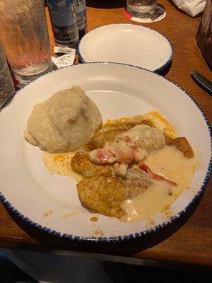 Lobster stuffed flounder