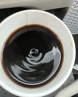 This is how much coffee was in my medium cup of coffee this is crazy