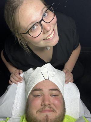 Getting my facial done