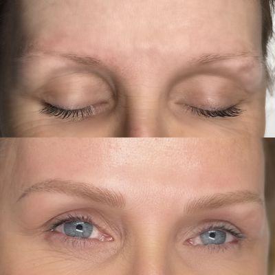 Before and after Microblading