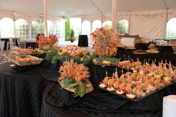 Shrimp display table for our wedding. They separated the seafood table from the other display since we had guests with shellfish allergies.