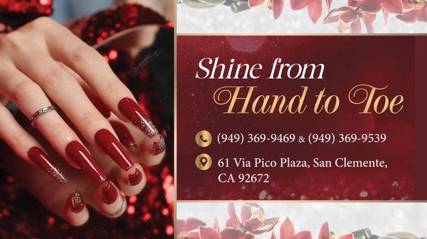 Where Elegance Meets Precision at Final Touch Nails and Spa! Phone: (949) 369 9469, or (949) 369 9539. Address: 61 Via Pico Plaza, San Cleme