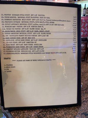 Draft menu