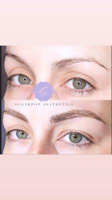 Microblading before and after.