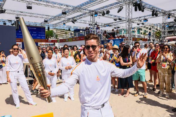 Shawn White with the Olympic Torch in Cannes France captured by ASL Productions