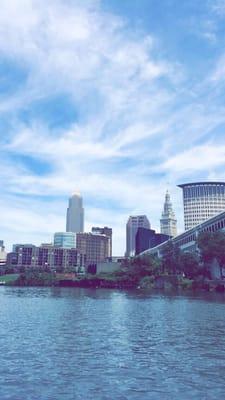 View of the Cleveland skyline just south of the launch dock