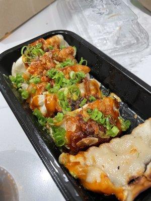 Loaded chicken gyoza