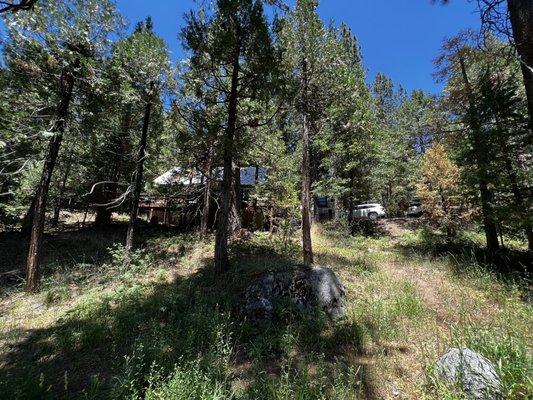 View from river towards cabin 3