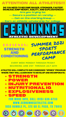 Sport Performance Summer Camp for ALL Athletes