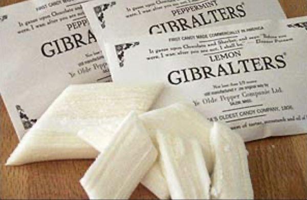 made since 1806! These Gibralters are crunchy, taffy like candies that come in lemon and peppermint