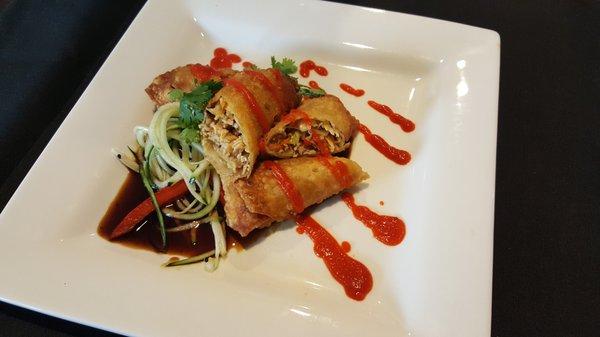 Chicken Siracha Egg Rolls w sesame cucumber salad. (limited run)