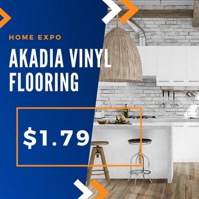 AKADIA VINYL FLOORING 100% Water Proof 5mm $1.79/sf