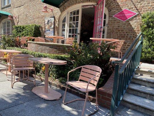 Pretty tiered outdoor seating