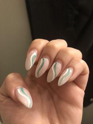 Acrylic nails with a design