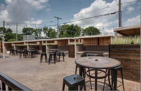 Come visit the best patio in Nashville. A rooftop on the ground. Minerva Avenue