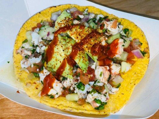 Tostada de ceviche