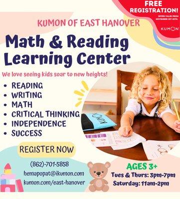 FALL in love with learning at Kumon of East Hanover! 

Visit: www.kumon.com/east-hanover