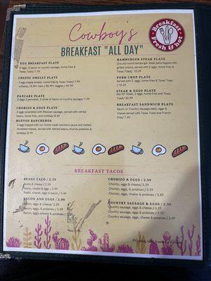 Menu back