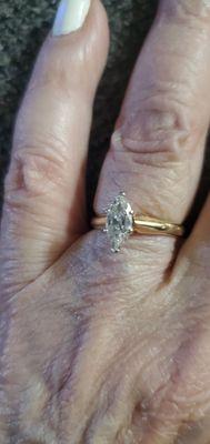 My engagement ring the way it was bought from Delage 34 years ago