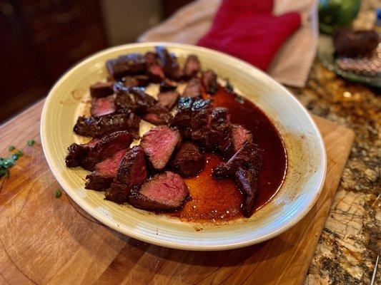 Cooked hanger steak