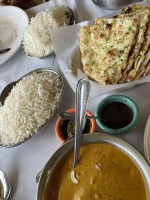 Malai Kofta, Garlic Naan