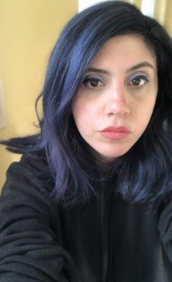 Smoky midnight blue hair