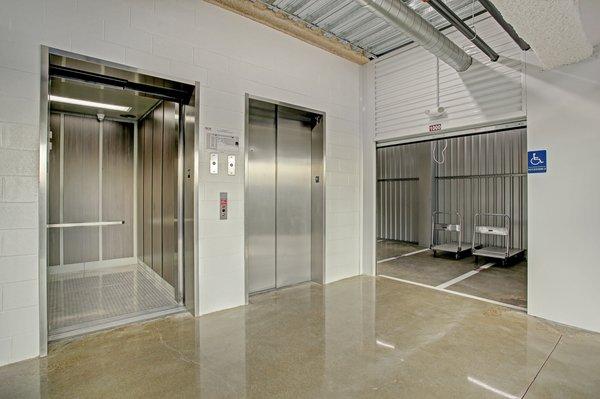 Large freight elevators and lobbies to speed up your move