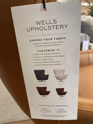 Upholstery options