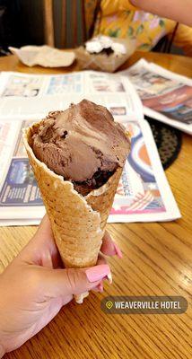 Brownie waffle cone!