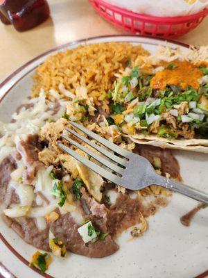 Taco Suave plate. Nice neighborhood Cafe. Good food, reasonably priced, nice people. Recommend it. *****