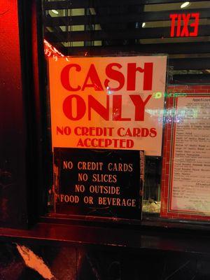 CASH ONLY