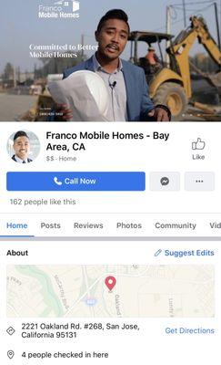 Connect with us on Facebook! www.facebook.com/FrancoMobileHomes