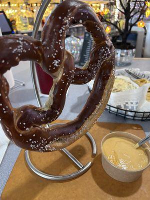 Giant pretzel with beer cheese