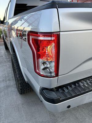 Shattered tail light