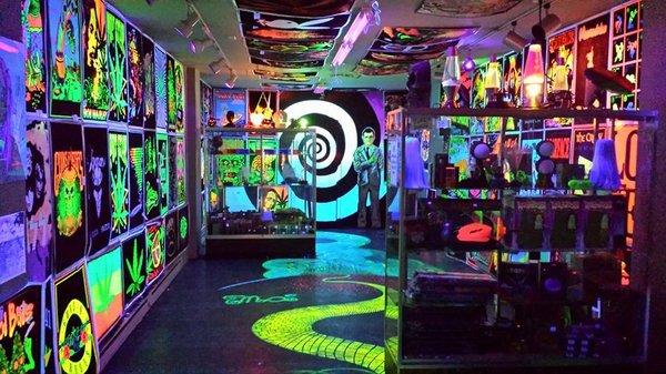 Here's a blast from the past! The black light room.