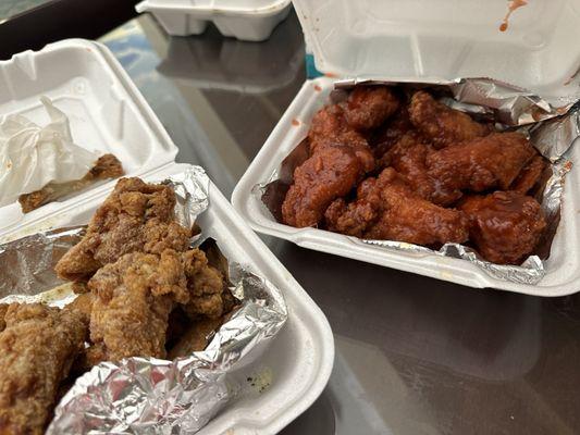 Wings garlic butter and honey BBQ