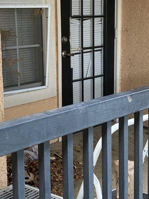 Ladder to make it easier to get over balcony