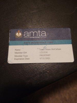 AMTA insured therapist