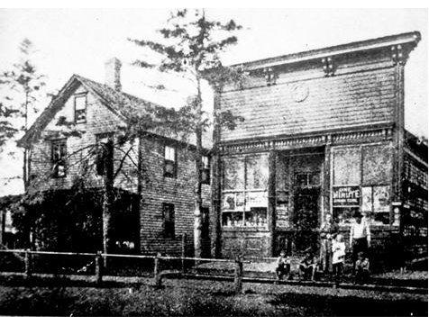 This photo, taken in about 1906, shows the grocery store of John "Judge" Buehler on the corner of McHenry Avenue and Virginia Street.