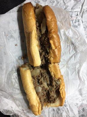 Cheesesteak w onions and provolone