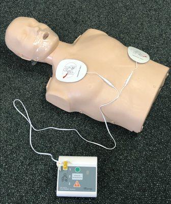 We use Prestan CPR Manikins with integrated feedback monitors.  Feedback monitors are required by the American Heart Association.